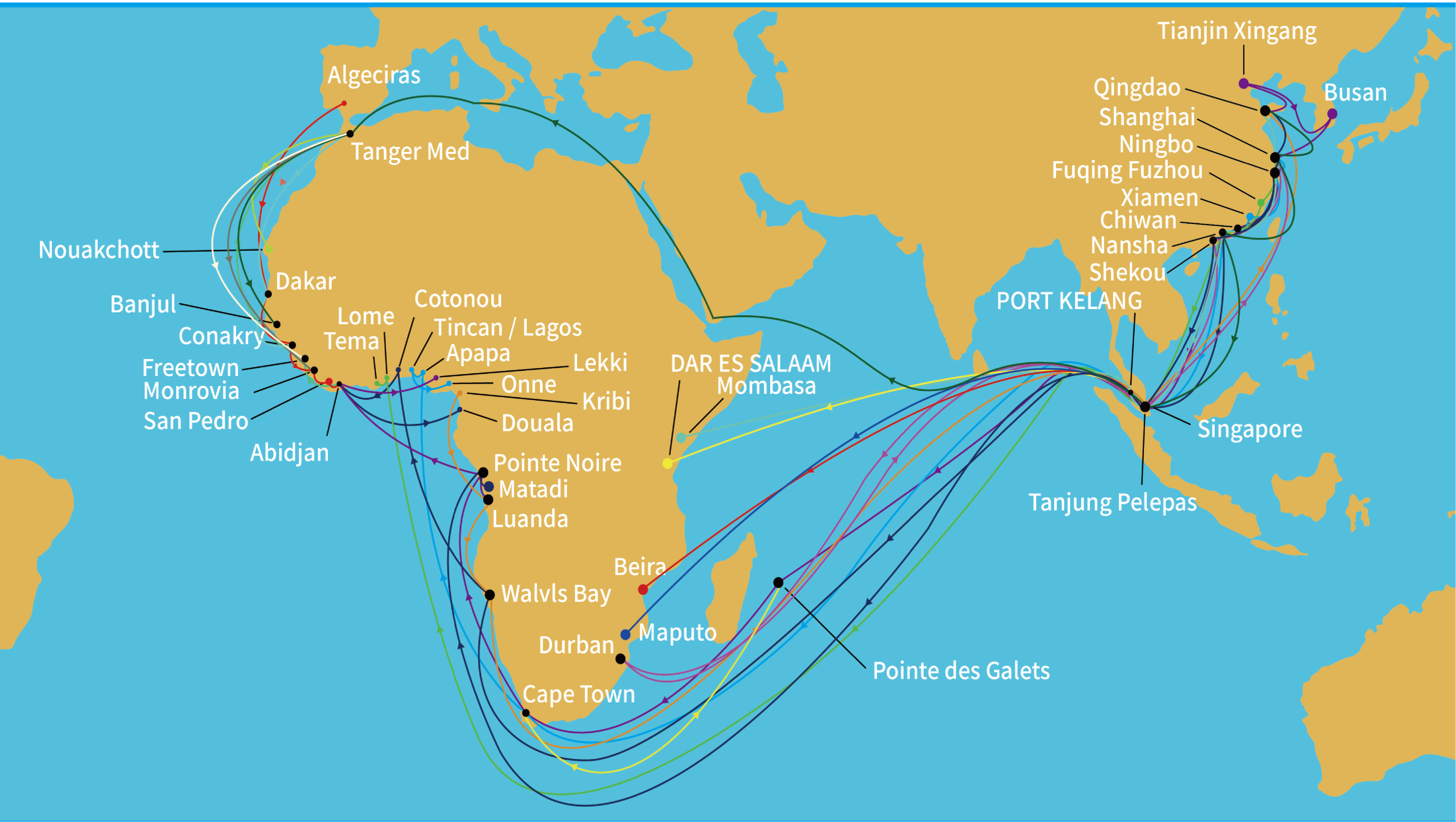 Indice 2026 delle tariffe di trasporto marittimo Cina-Africa v5 | 46 porte FCL/LCL/Break Bulk Q3